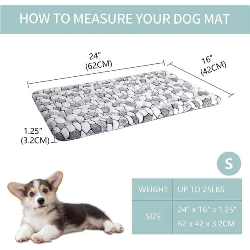 Dog Crate Pad Bed Mat Reversible (Warm & Cool), Soft Pet Sleeping Mat Dog Bed